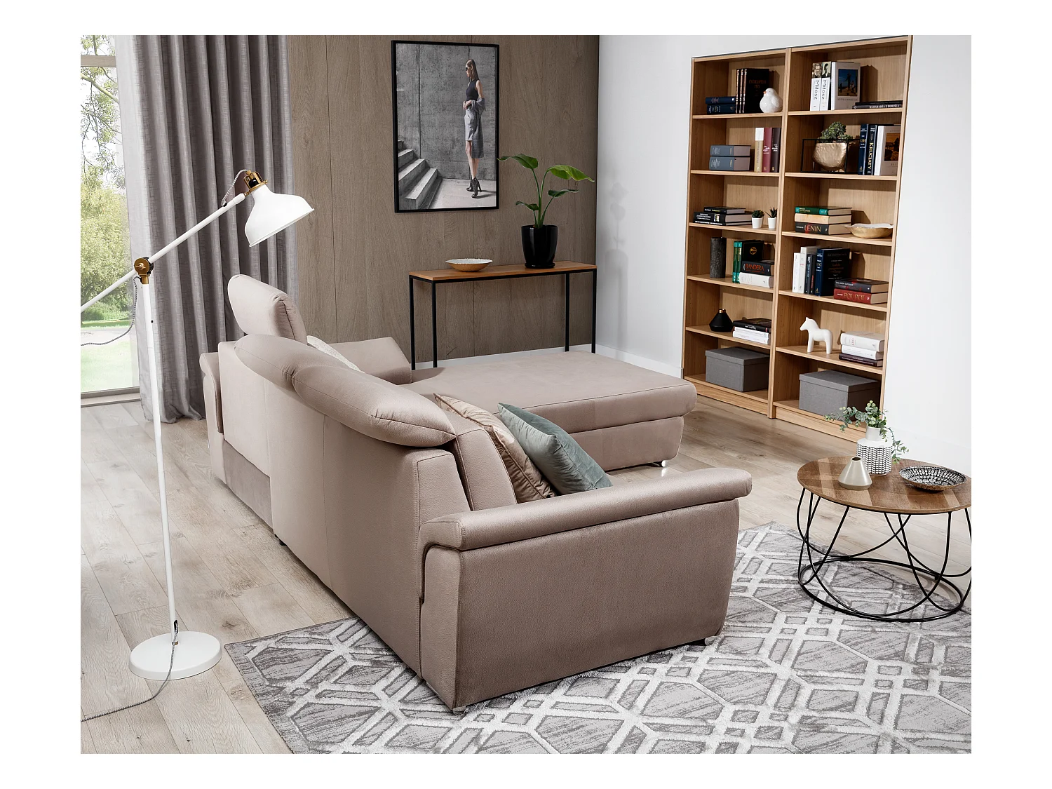 Suzy zwarte kunstleren hoekbank 272 cm