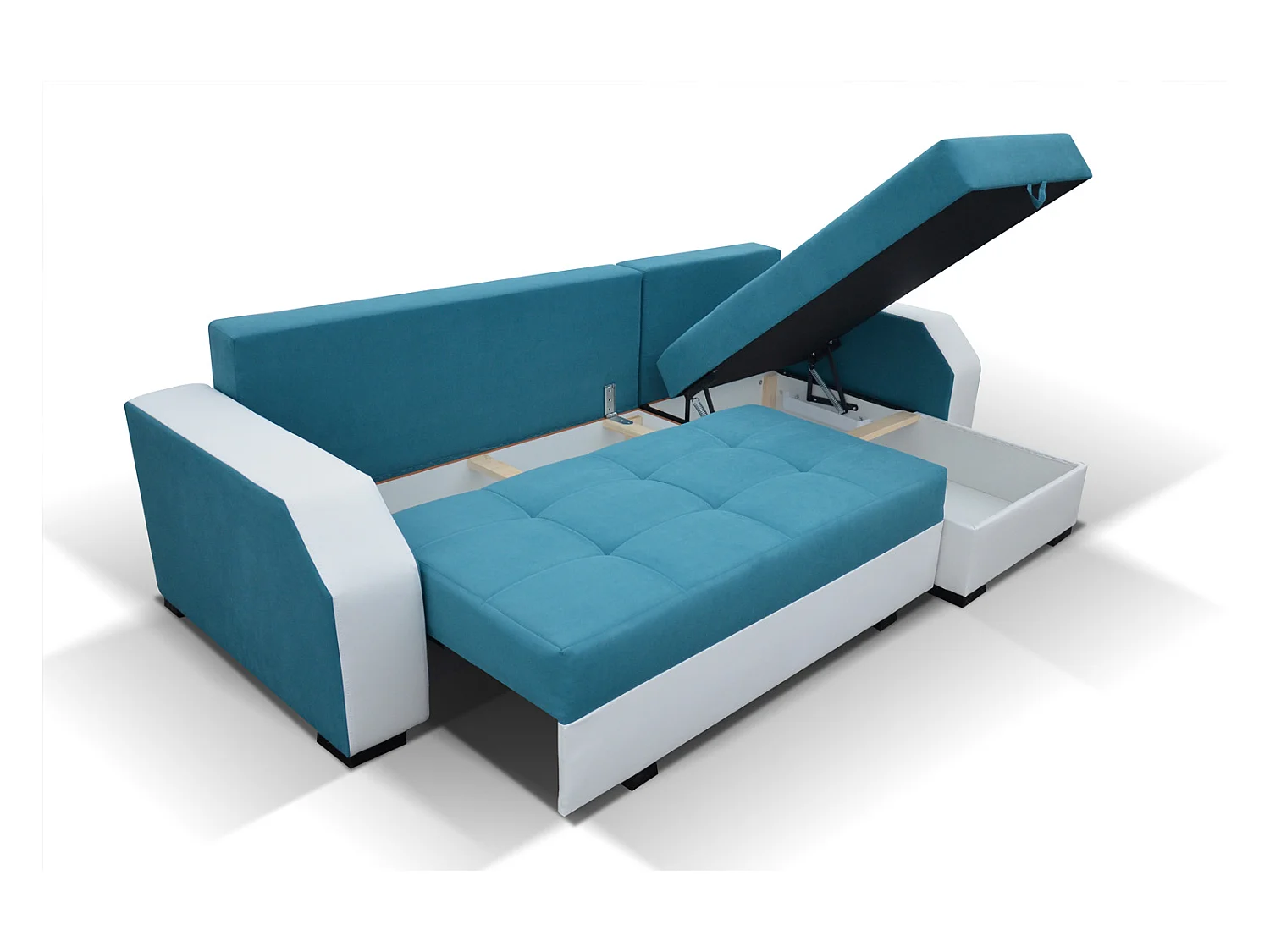 Canapé convertible angle réversible design tissu marron clair et marron foncé Zarky 250cm