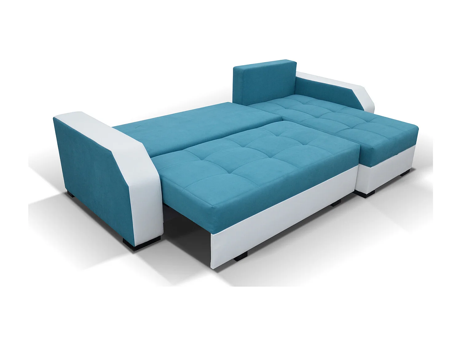 Canapé convertible angle réversible design tissu marron clair et marron foncé Zarky 250cm