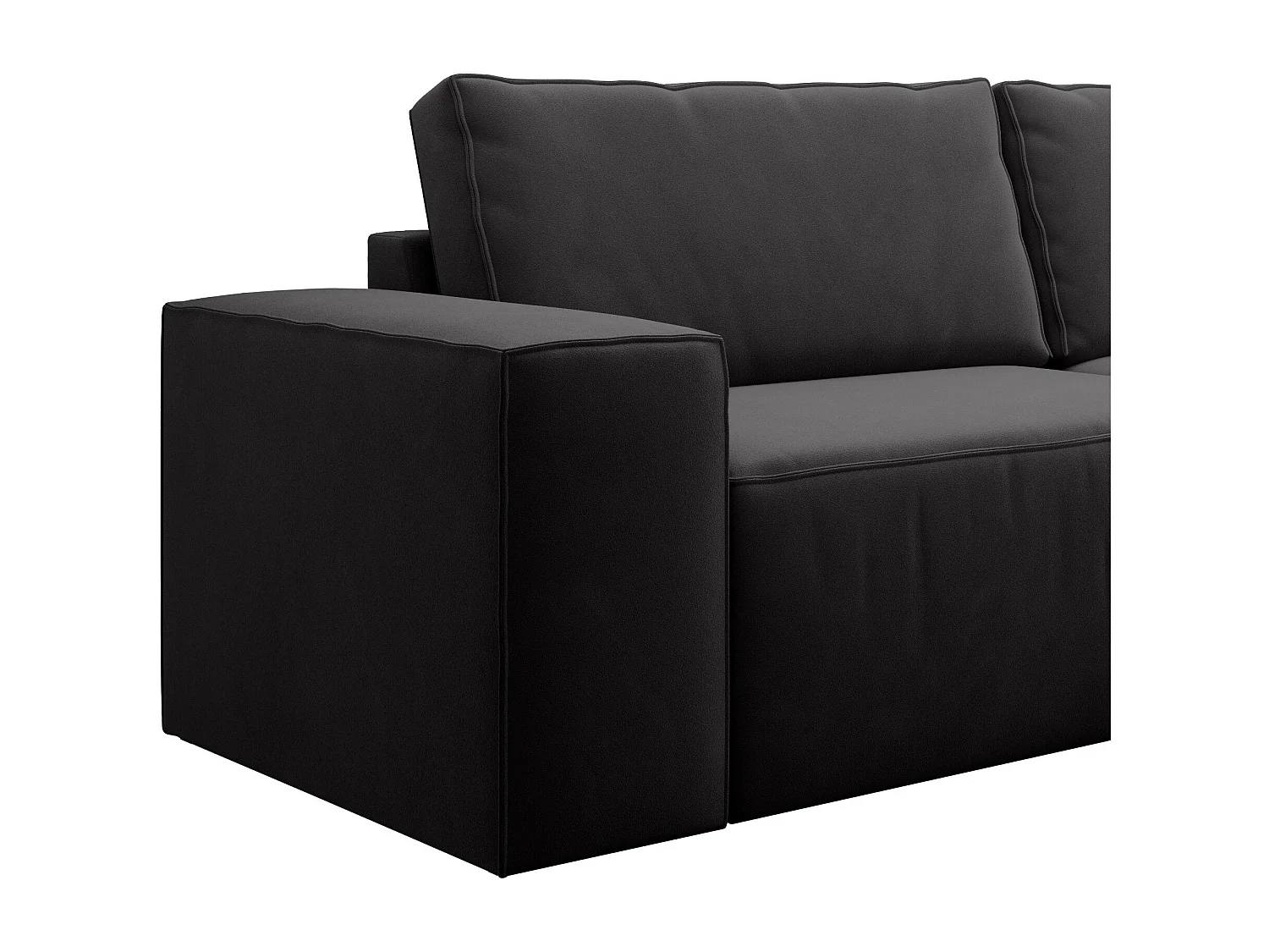Canapé convertible 4 places velours noir Willace 260cm