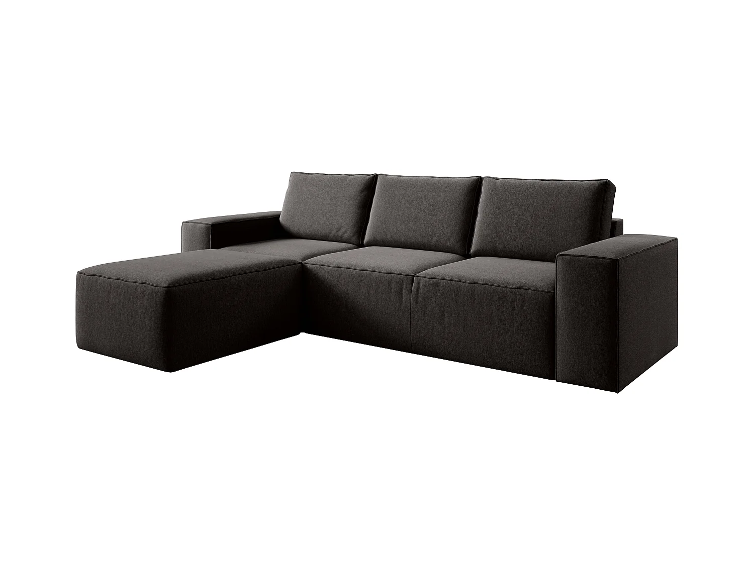 Canapé d'angle gauche convertible moderne tissu marron foncé Willace 302cm