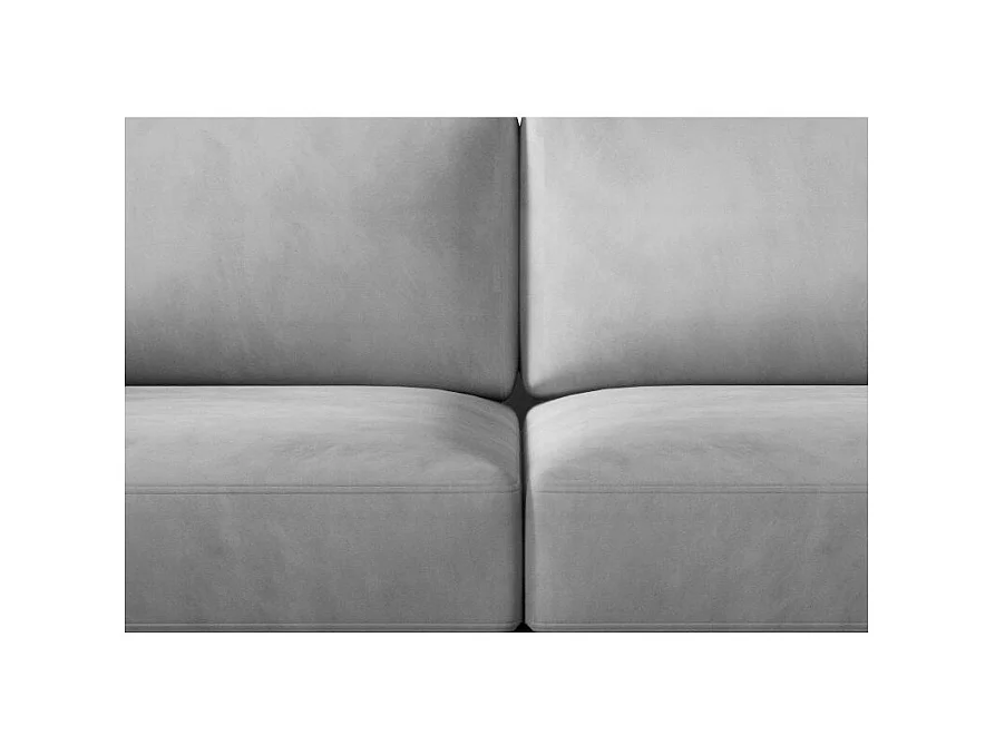 Canapé convertible 3-4 places velours gris clair et pieds métal noir Zora 250cm