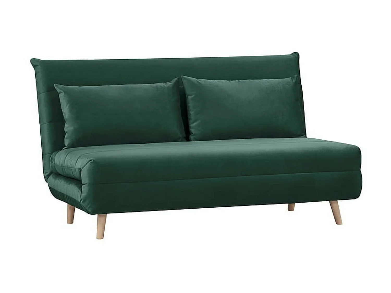 Banquette lit convertible 2 places velours Kikou 147cm-Couleur Vert foncé