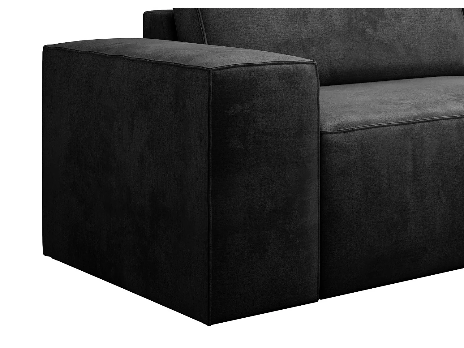 Canapé convertible 4 places tissu doux anthracite Willace 260cm