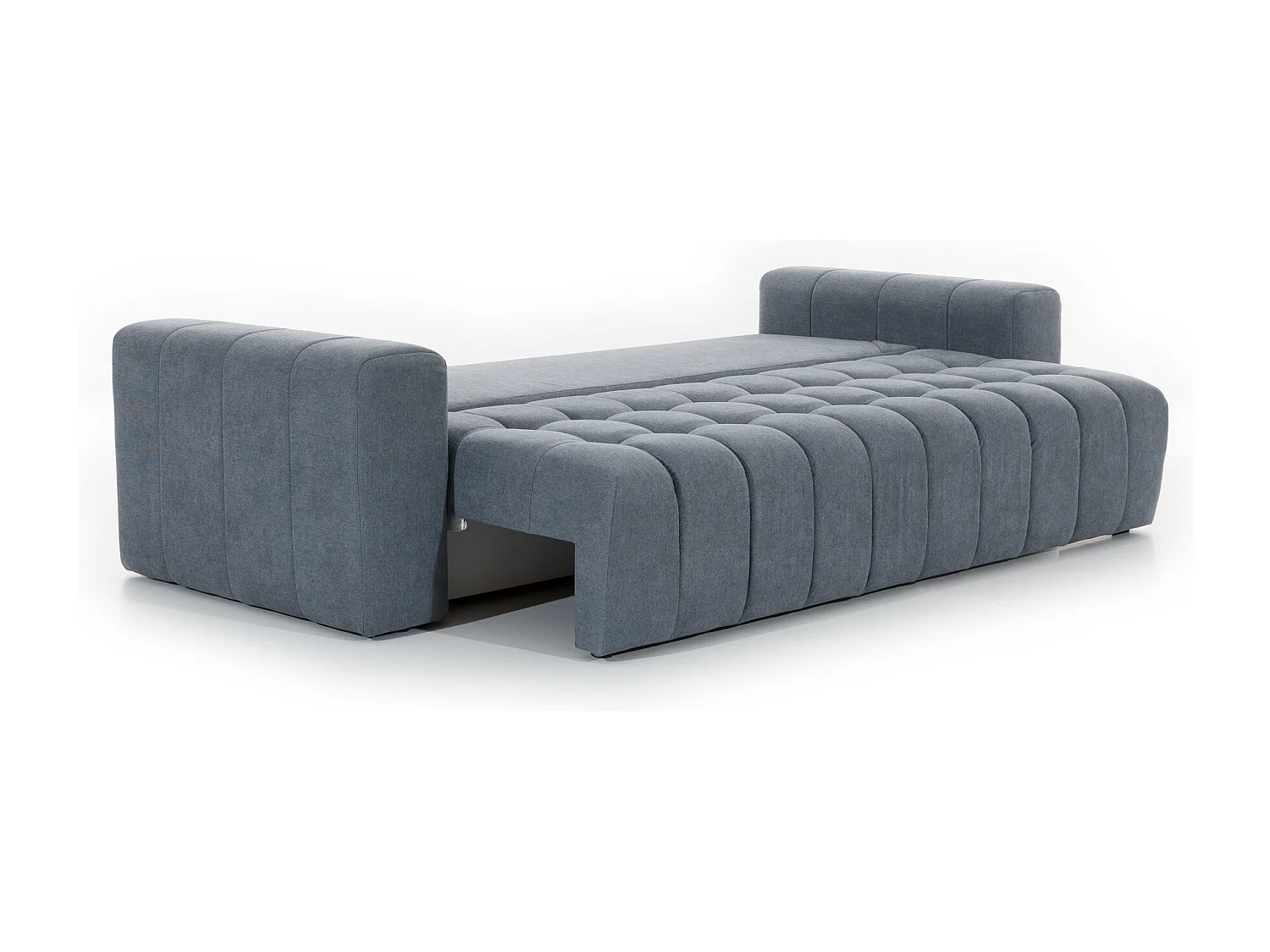 Canapé convertible 3 places velours vert bouteille avec coffre de rangement Larko 245cm