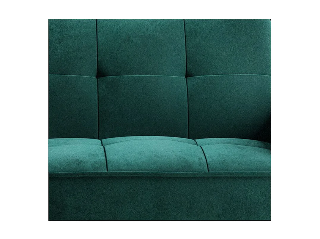 Bizza 220 cm groen fluweel gecapitonneerde 3-zits slaapbank met zwarte houten poten