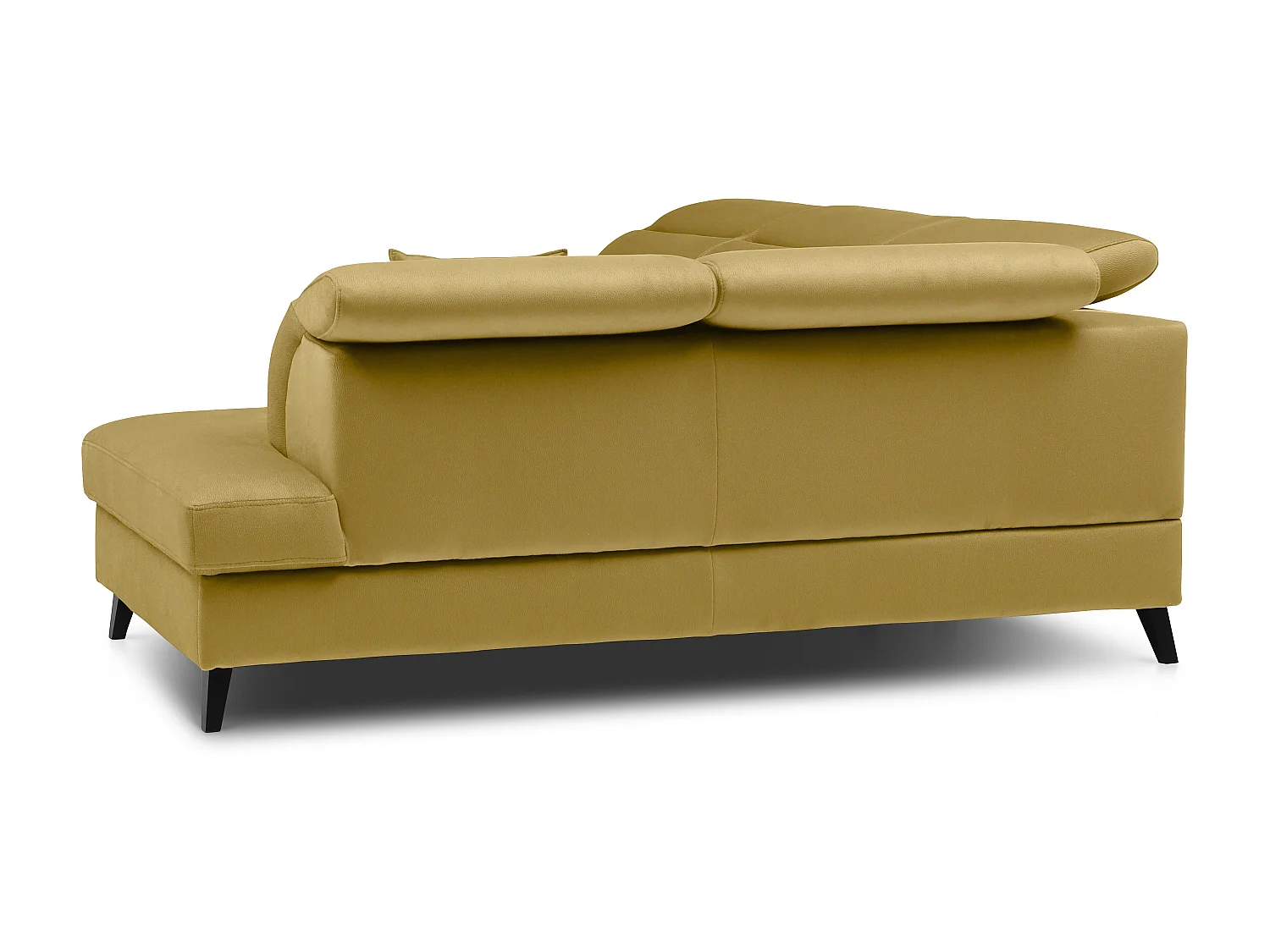 Canapé d'angle droit convertible tissu jaune Noblesse 255cm