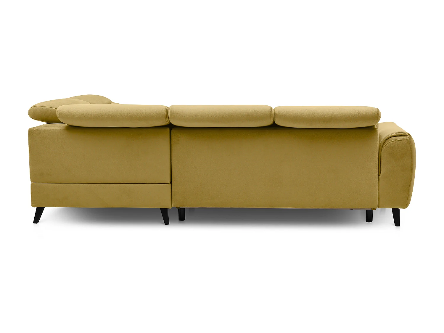 Canapé d'angle droit convertible tissu jaune Noblesse 255cm