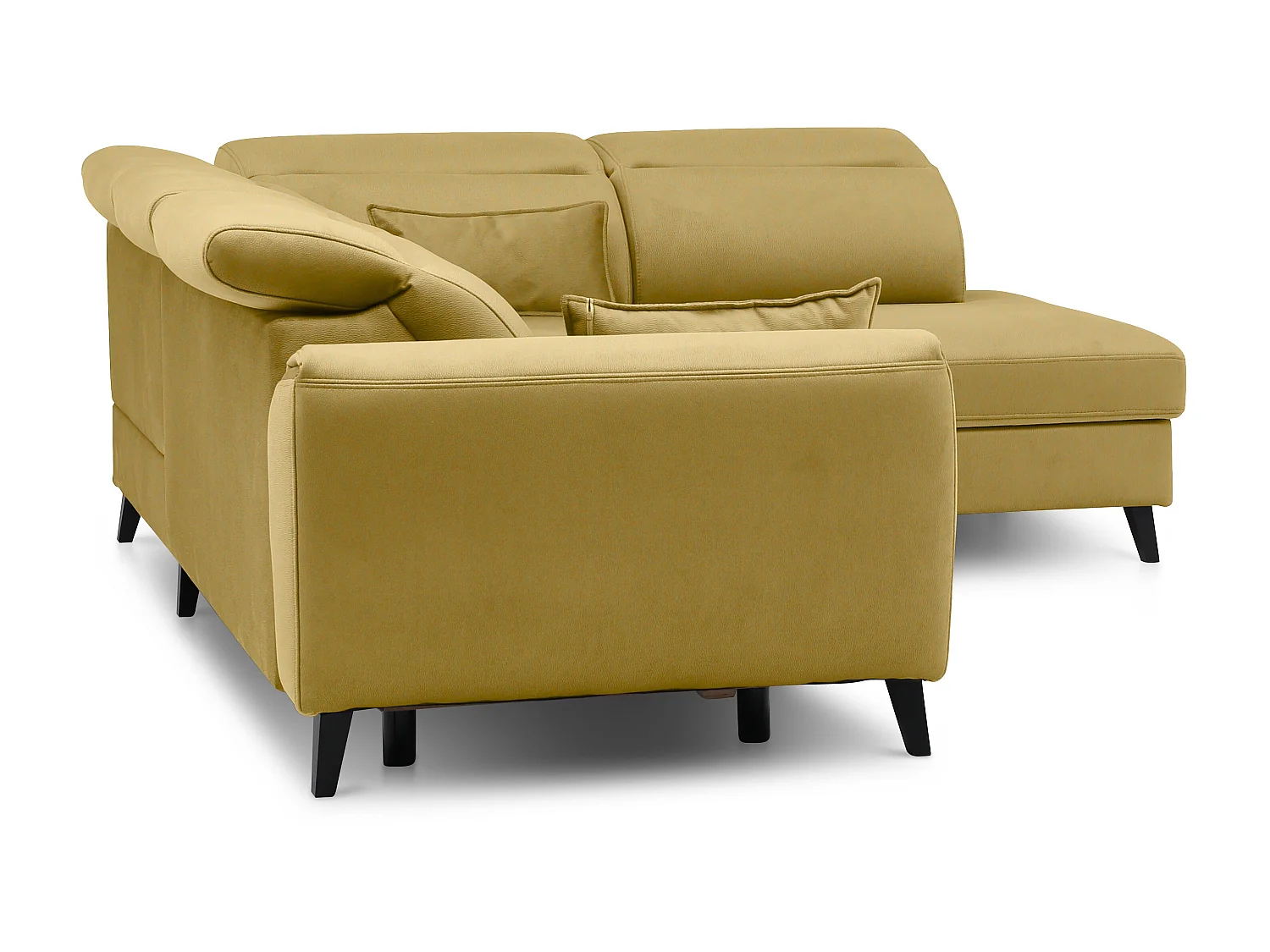 Canapé d'angle droit convertible tissu jaune Noblesse 255cm