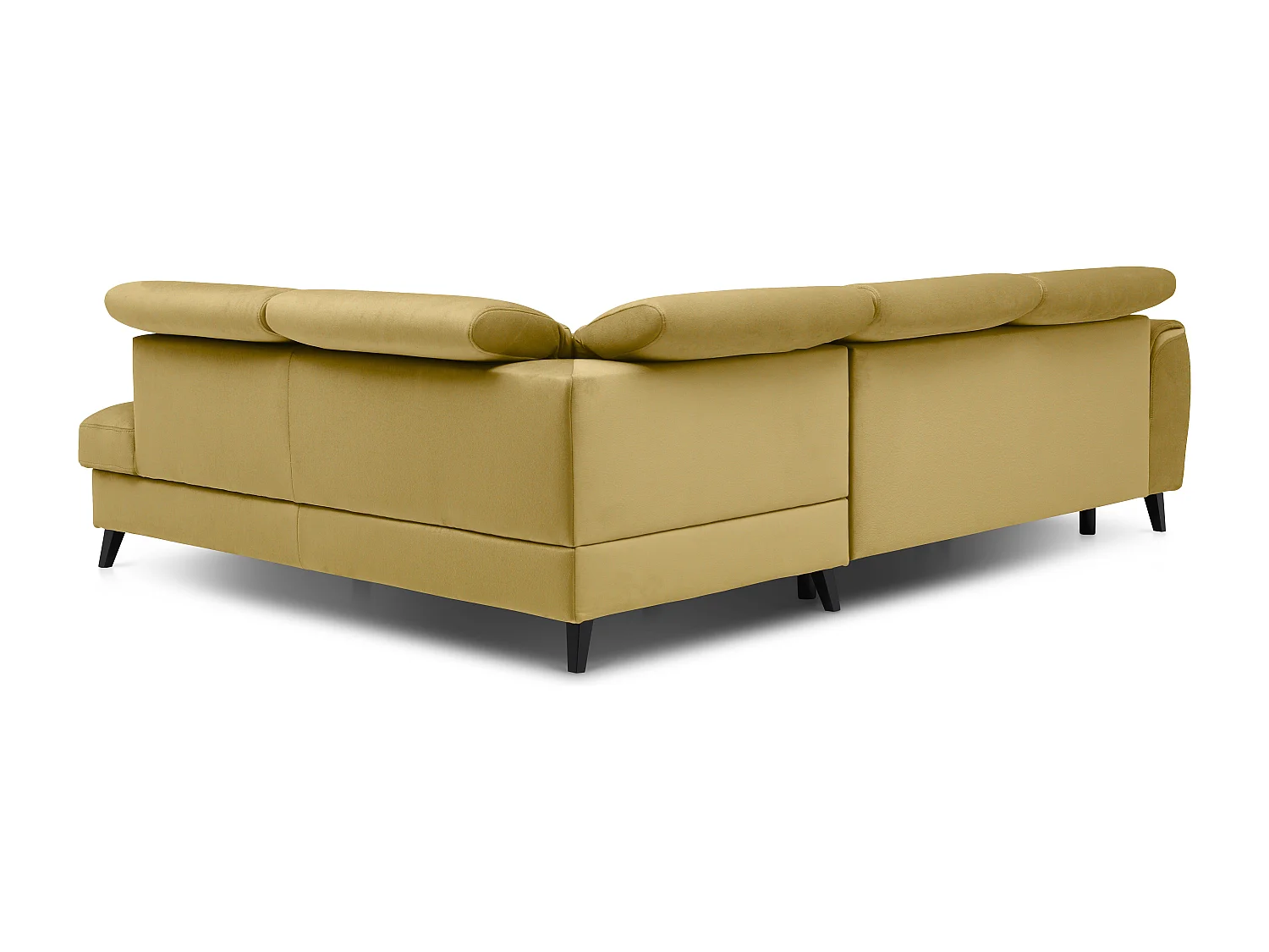 Canapé d'angle droit convertible tissu jaune Noblesse 255cm