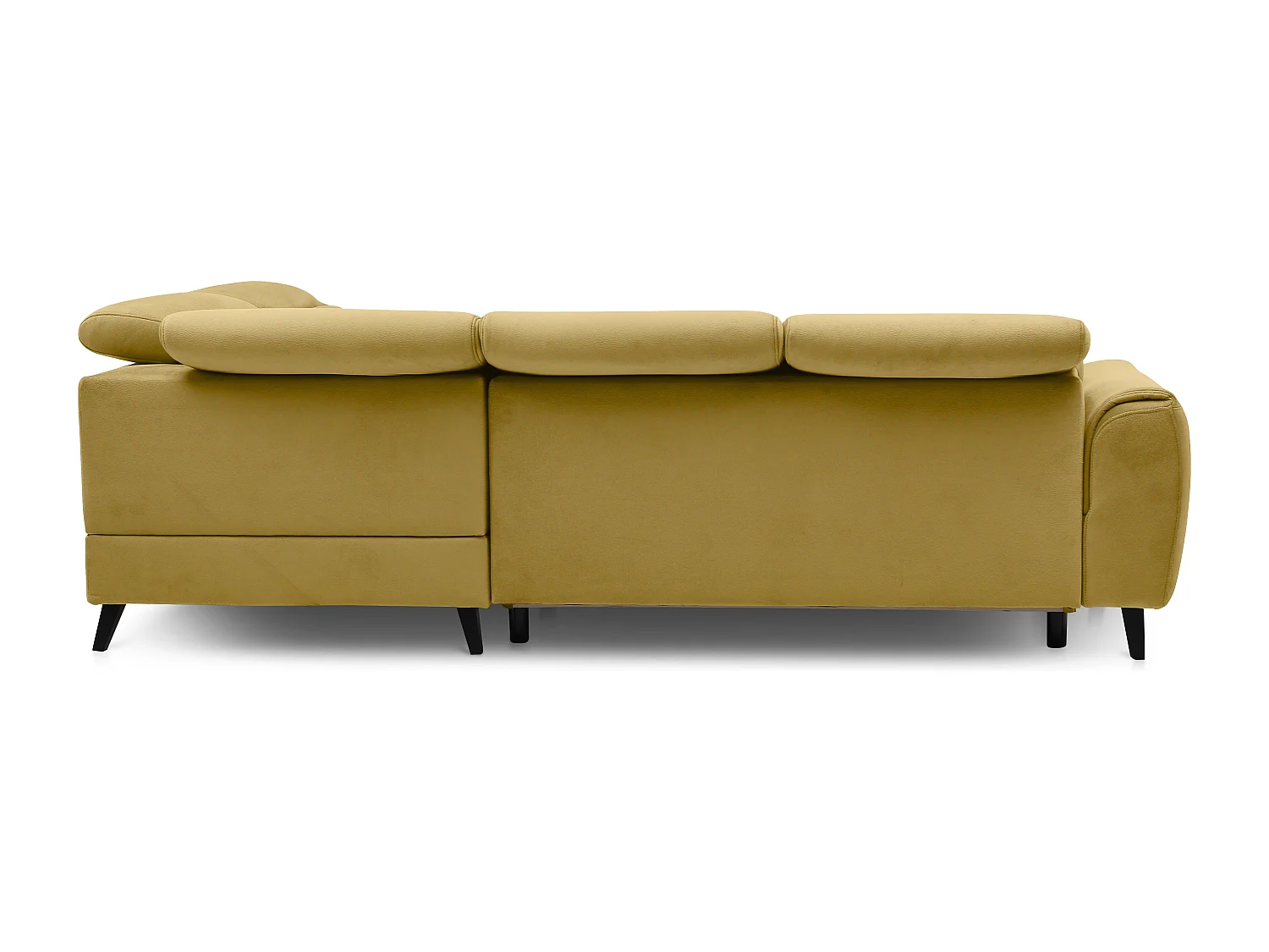 Canapé d'angle droit convertible tissu jaune Noblesse 255cm