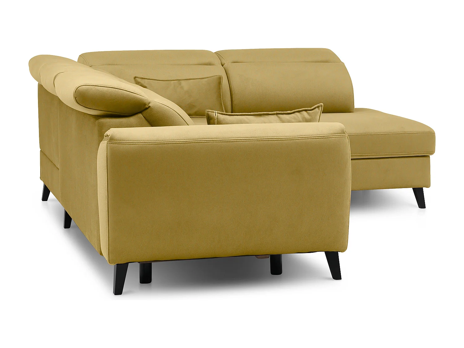 Canapé d'angle droit convertible tissu jaune Noblesse 255cm