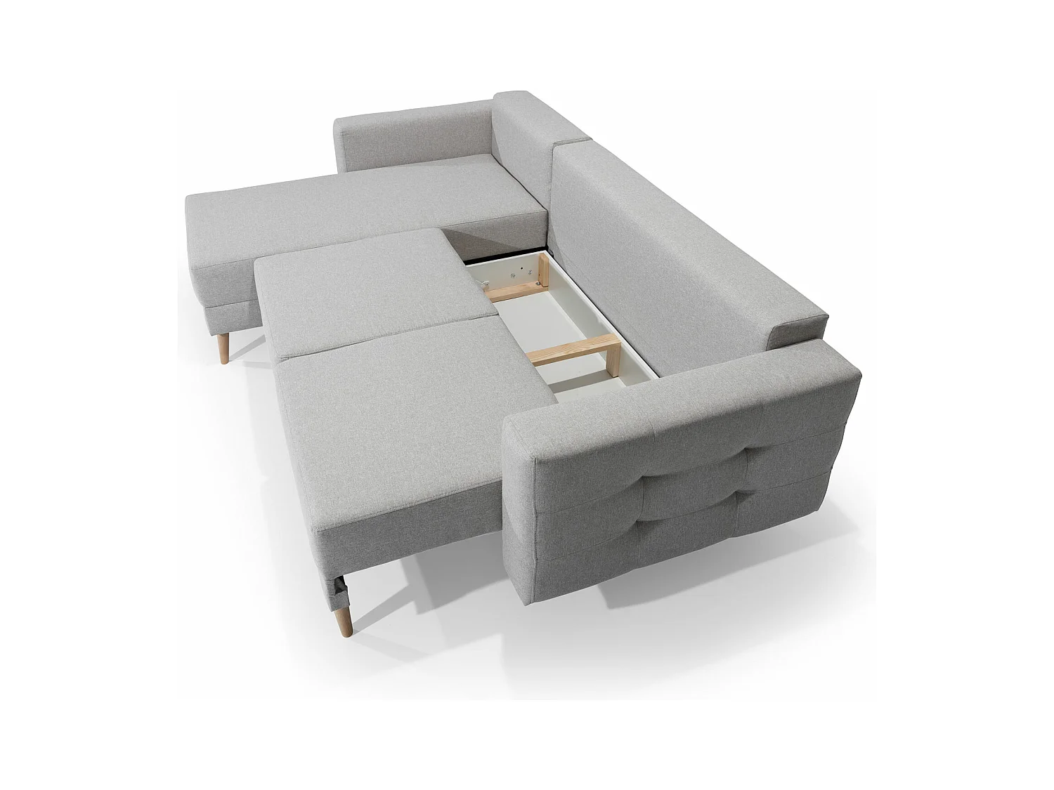 Canapé d'angle réversible et convertible simili cuir noir Anska 250cm