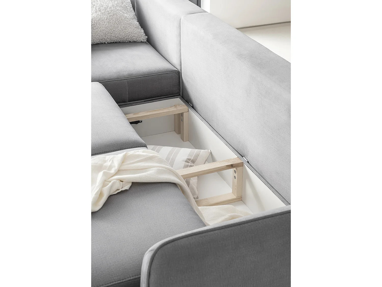 Canapé d'angle gauche convertible tissu noir Zurik 276cm