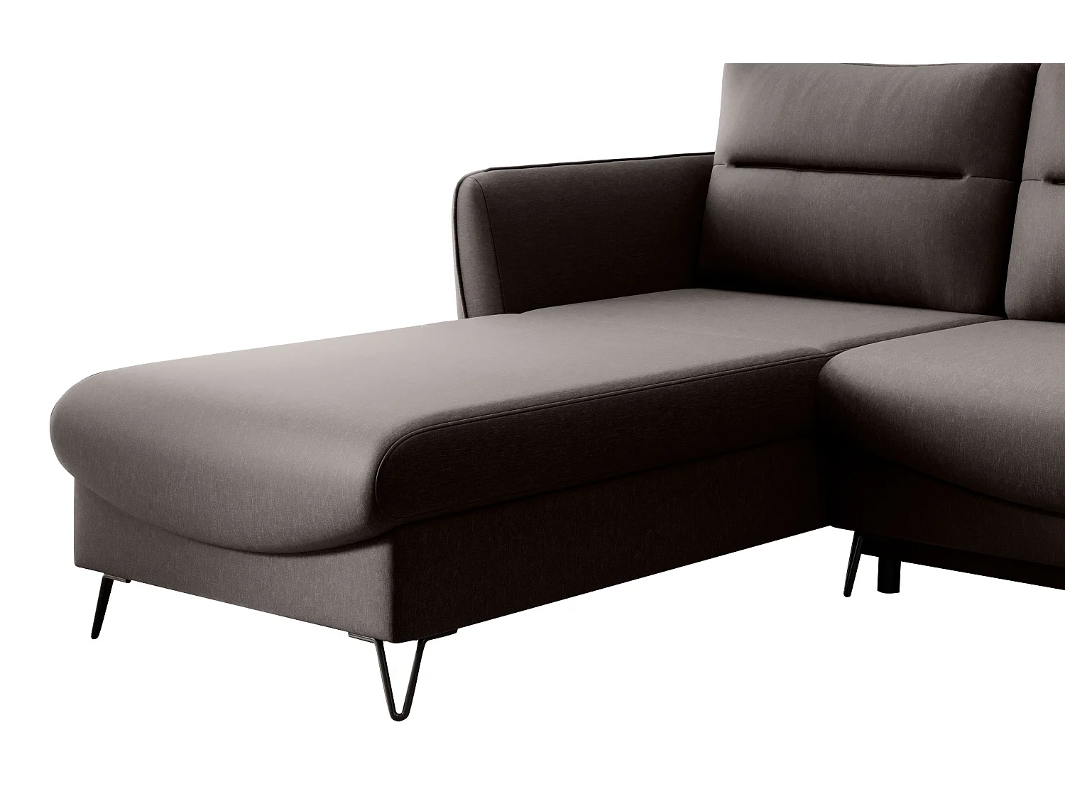 Canapé d'angle gauche convertible tissu chocolat Zurik 276cm