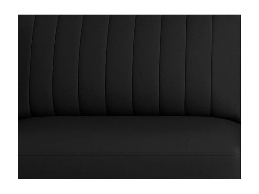 Canapé convertible design 3-4 places simili cuir noir et pieds acier chromé Eliza 250cm