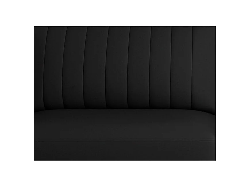 Canapé convertible design 3-4 places simili cuir noir et pieds acier chromé Eliza 250cm