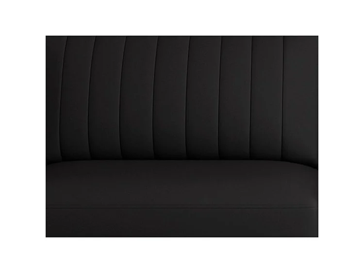 Canapé convertible design 3-4 places simili cuir noir et pieds acier chromé Eliza 250cm