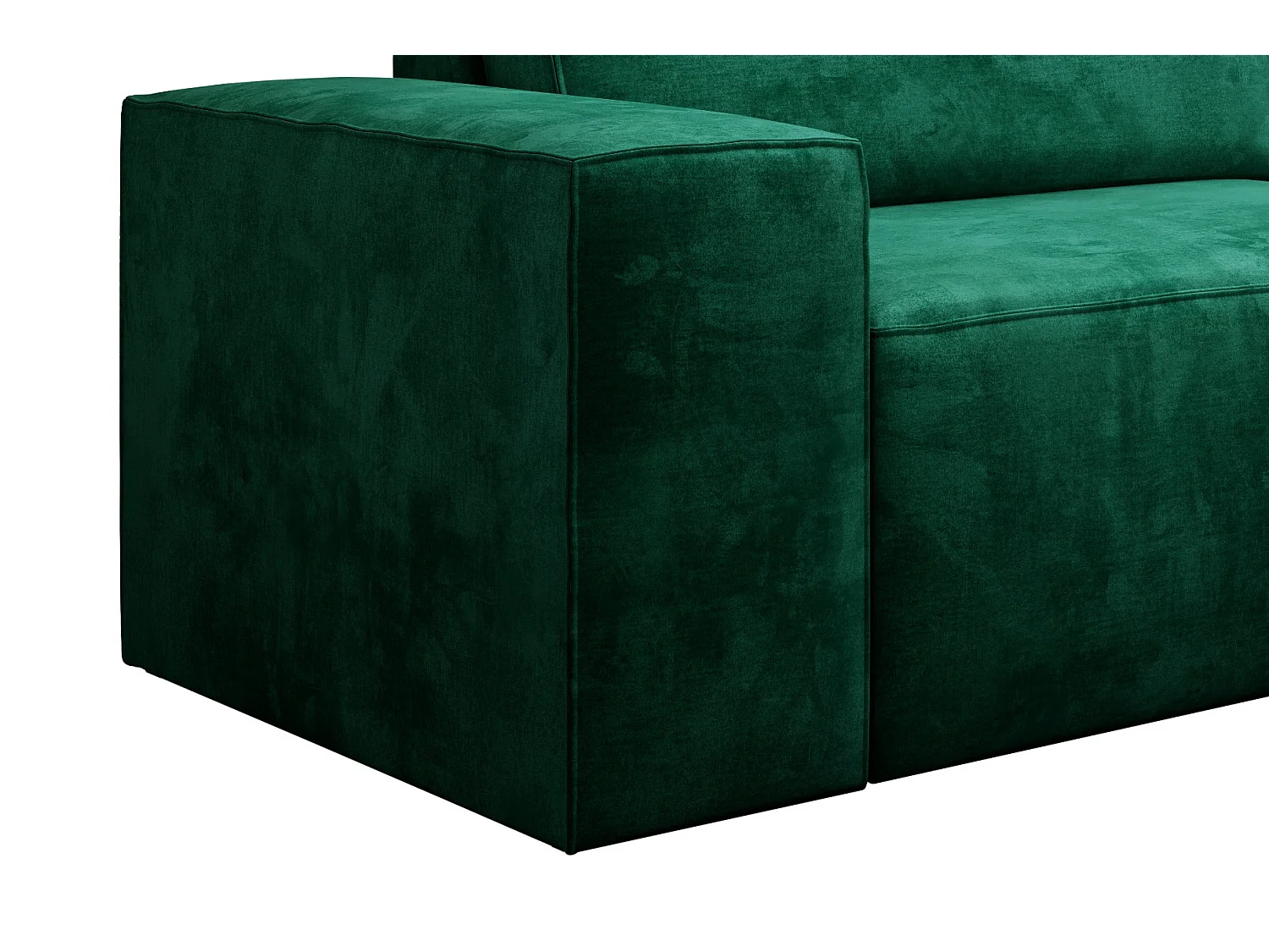 Gran sofá convertible de terciopelo WILACE - Comodidad moderna y elegante-Color Verde