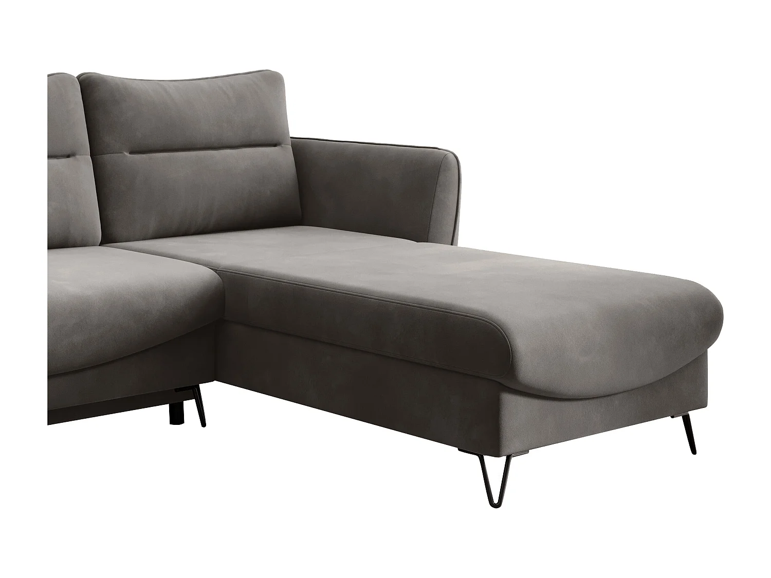 Zurik bruin fluwelen converteerbare hoekbank rechts 276 cm