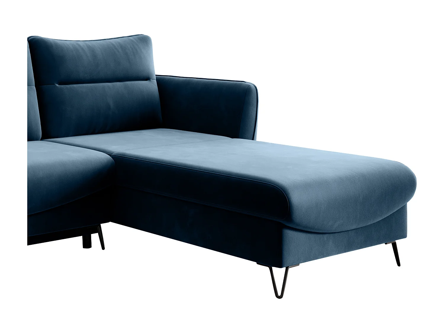 Zurik donkerblauwe stoffen converteerbare hoekbank rechts 276 cm