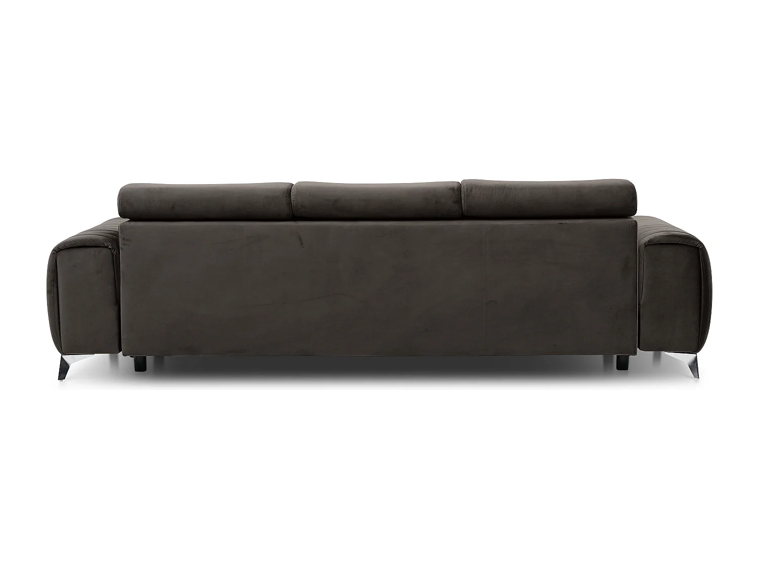 Canapé convertible avec appuis-tête réglables velours marron Lozan 261cm