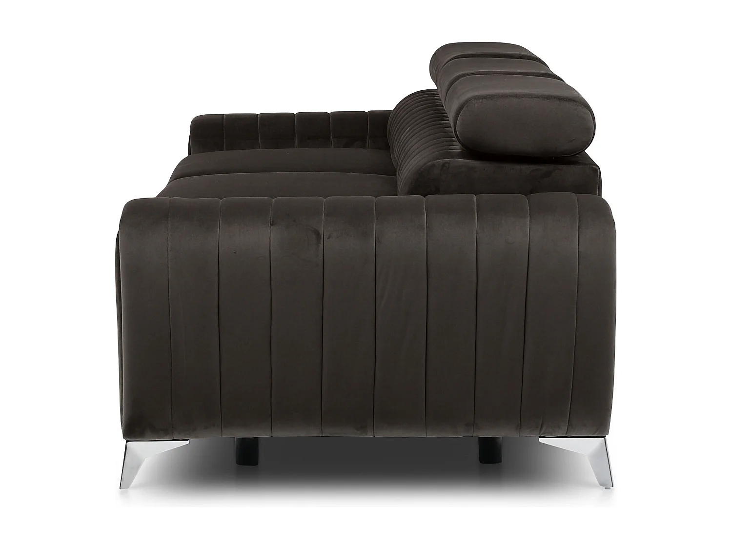 Canapé convertible avec appuis-tête réglables velours marron Lozan 261cm