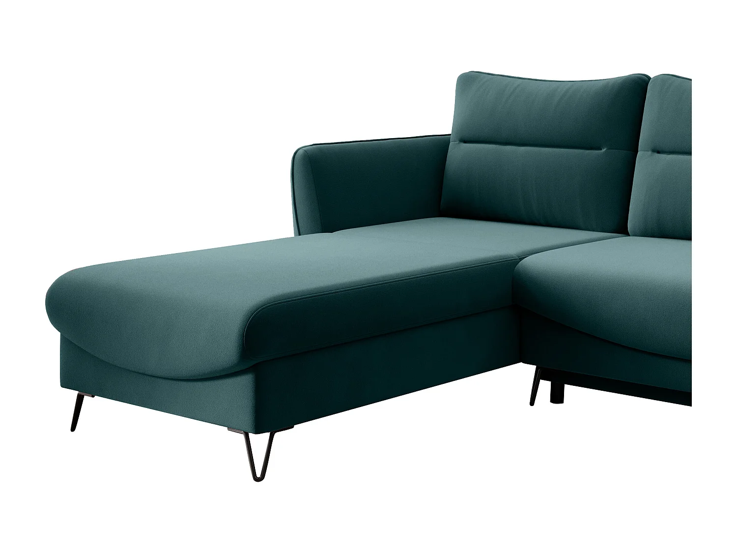 Canapé d'angle gauche convertible velours vert bouteille Zurik 276cm