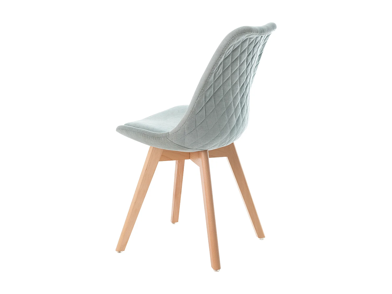 Chaise scandinave en tissu doux et bois de Hêtre Romba – Confort et élégance-Couleur Vert amande