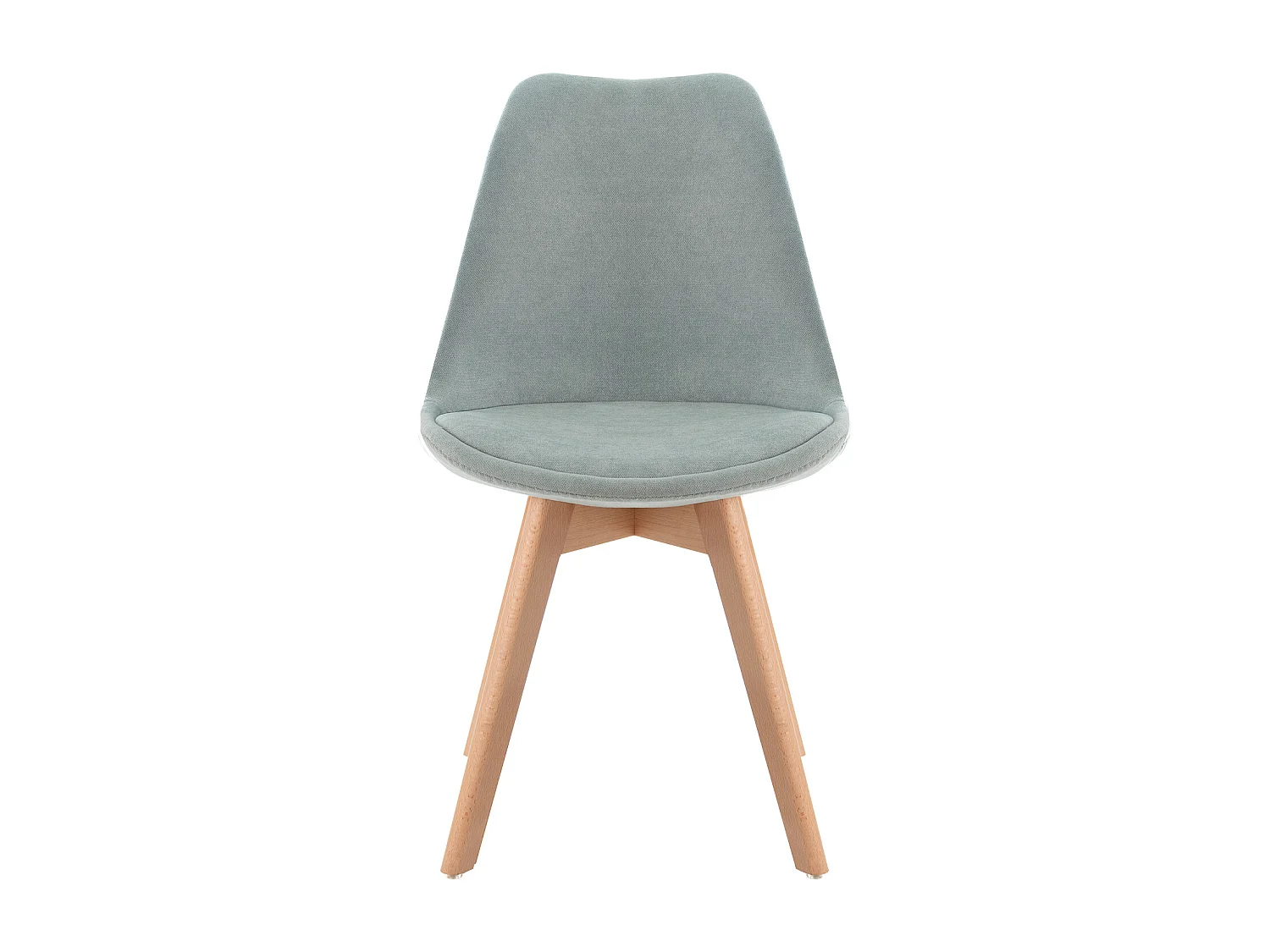Chaise scandinave en tissu doux et bois de Hêtre Romba – Confort et élégance-Couleur Vert amande