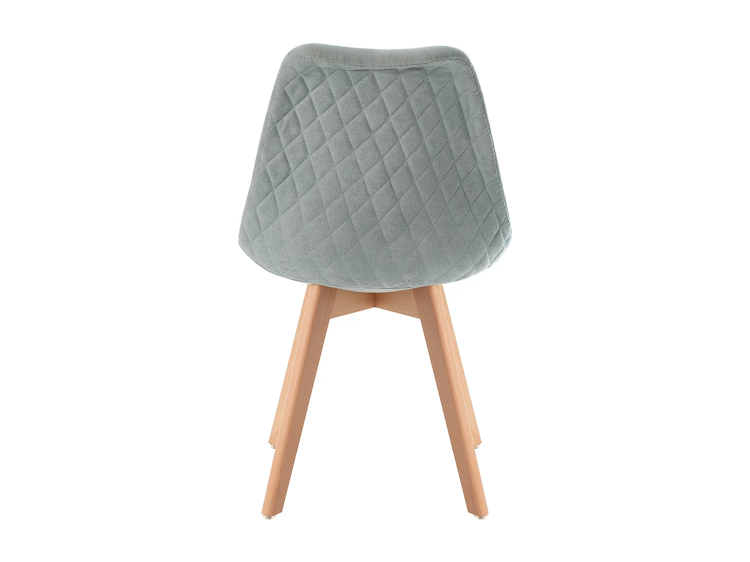 Chaise scandinave en tissu doux et bois de Hêtre Romba – Confort et élégance-Couleur Vert amande