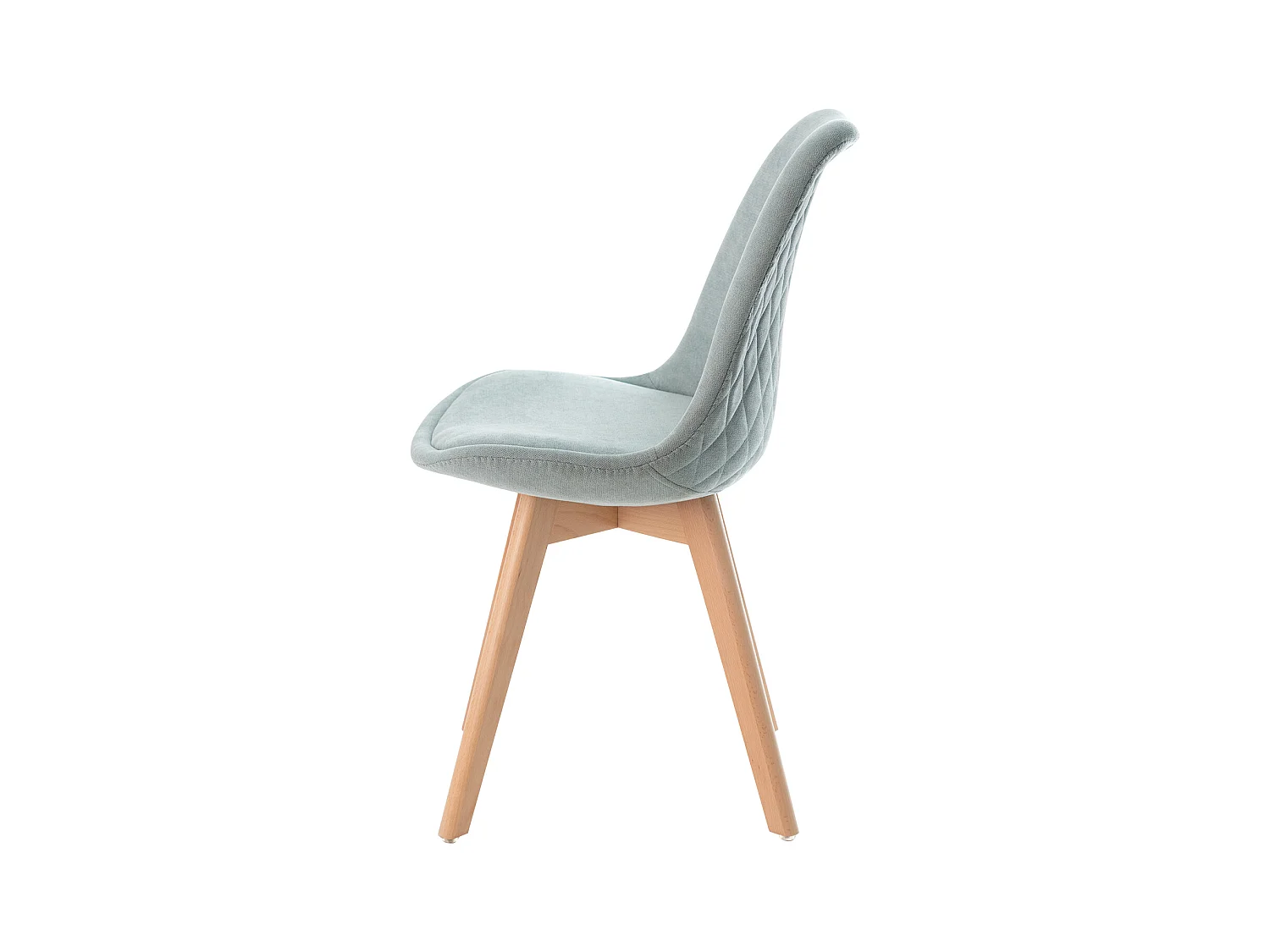 Chaise scandinave en tissu doux et bois de Hêtre Romba – Confort et élégance-Couleur Vert amande