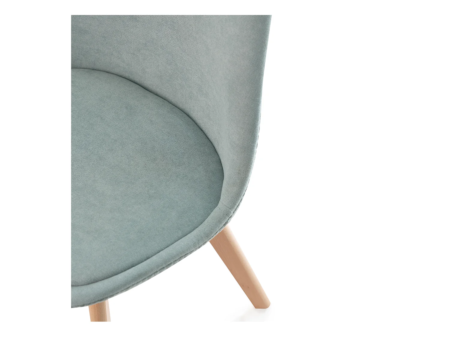 Chaise scandinave en tissu doux et bois de Hêtre Romba – Confort et élégance-Couleur Vert amande