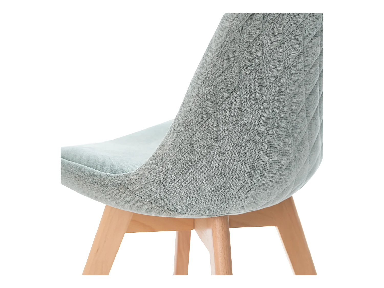 Chaise scandinave en tissu doux et bois de Hêtre Romba – Confort et élégance-Couleur Vert amande