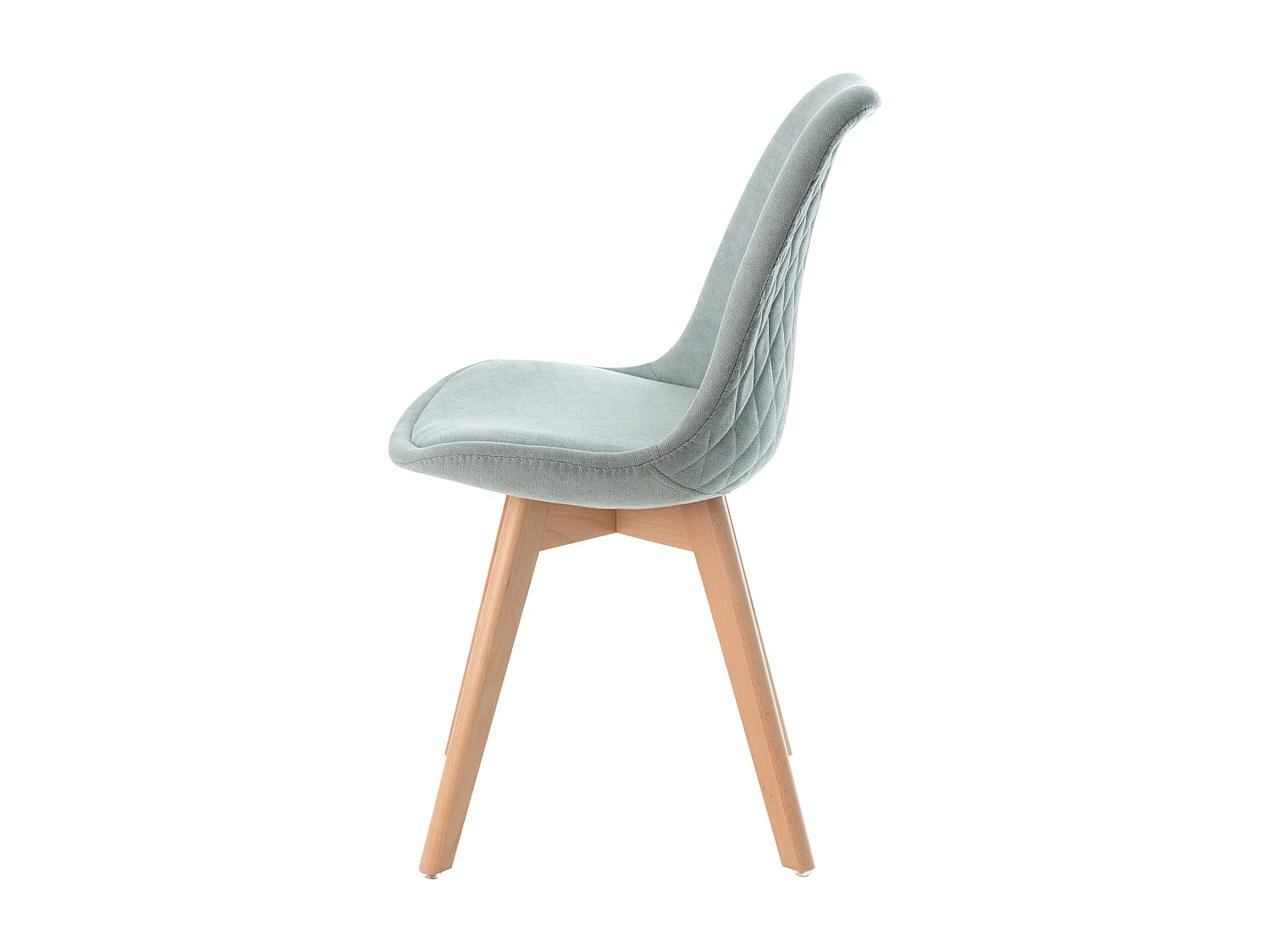 Chaise scandinave en tissu doux et bois de Hêtre Romba – Confort et élégance-Couleur Vert amande