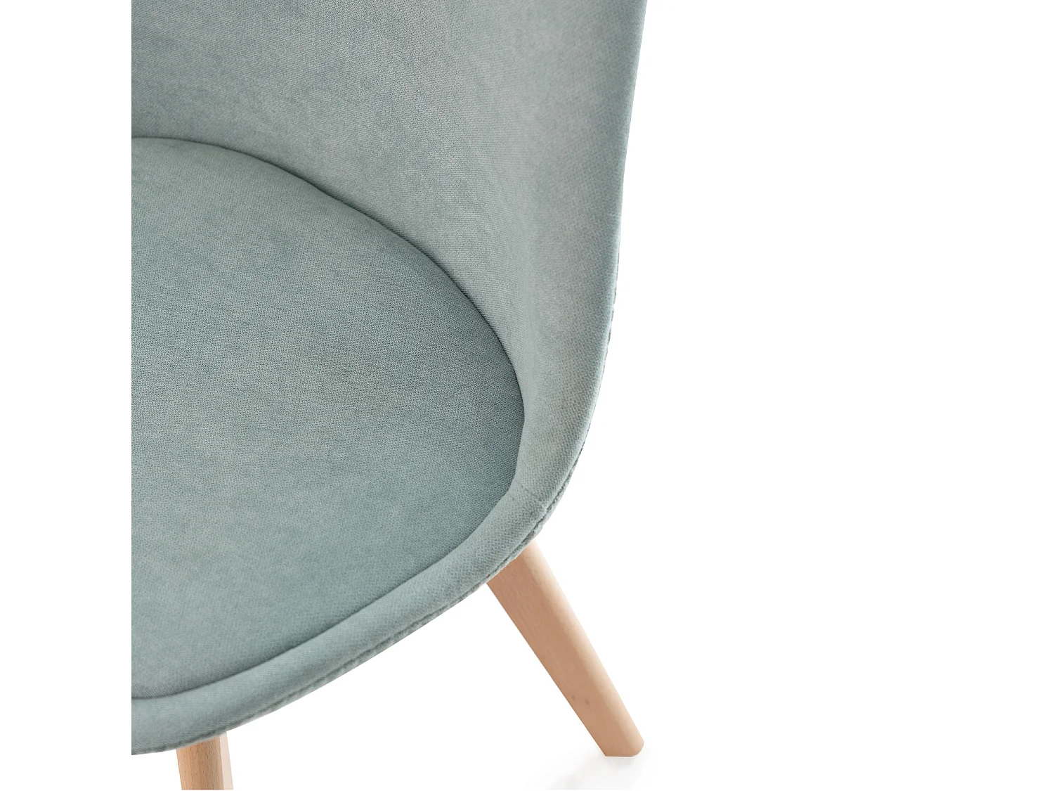 Chaise scandinave en tissu doux et bois de Hêtre Romba – Confort et élégance-Couleur Vert amande