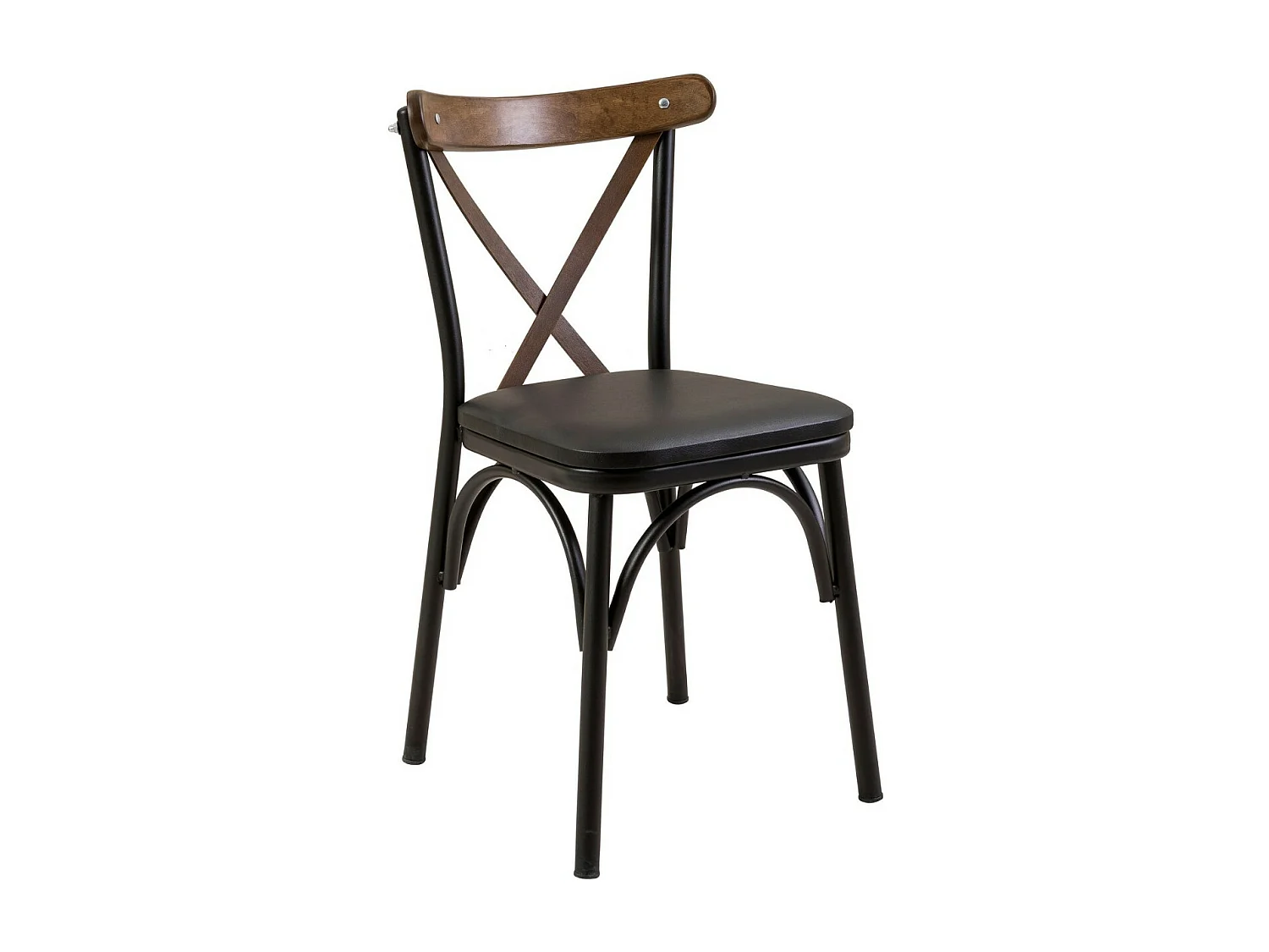 Chaise Kortal en bois et métal - Élégance rustique pour la cuisine-Couleur Blanc-Pack de 4