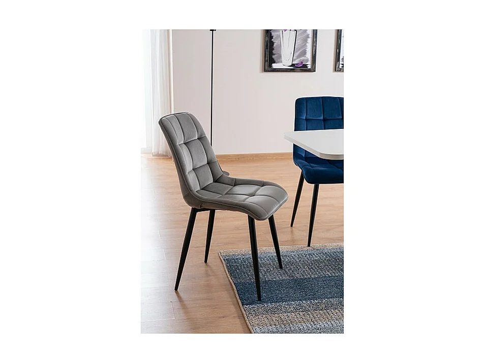 Krzesło CHIC VELVET CHROM szare