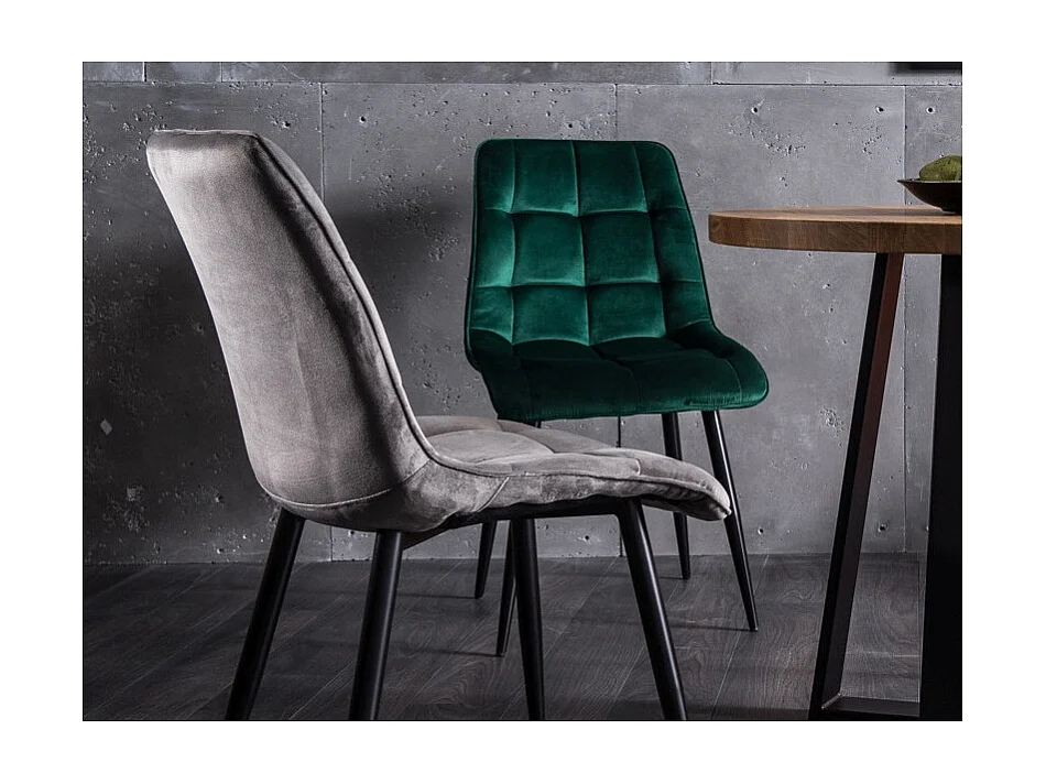 Krzesło CHIC VELVET CHROM szare