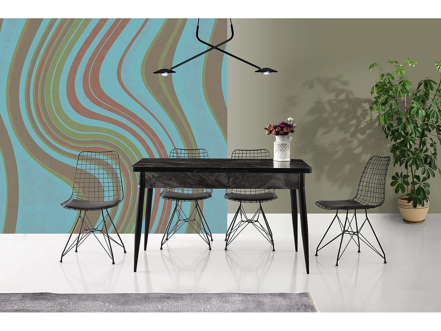 Lot de 2 chaises modernes Arkitek Métal et Cuir de vachette Noir