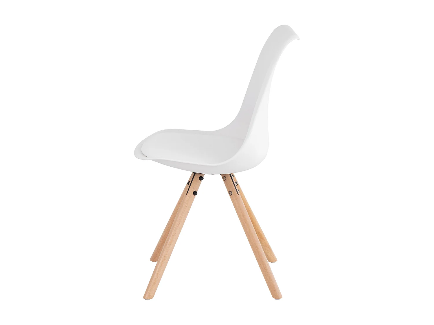Chaise scandinave blanche assise coussin simili cuir Norda
