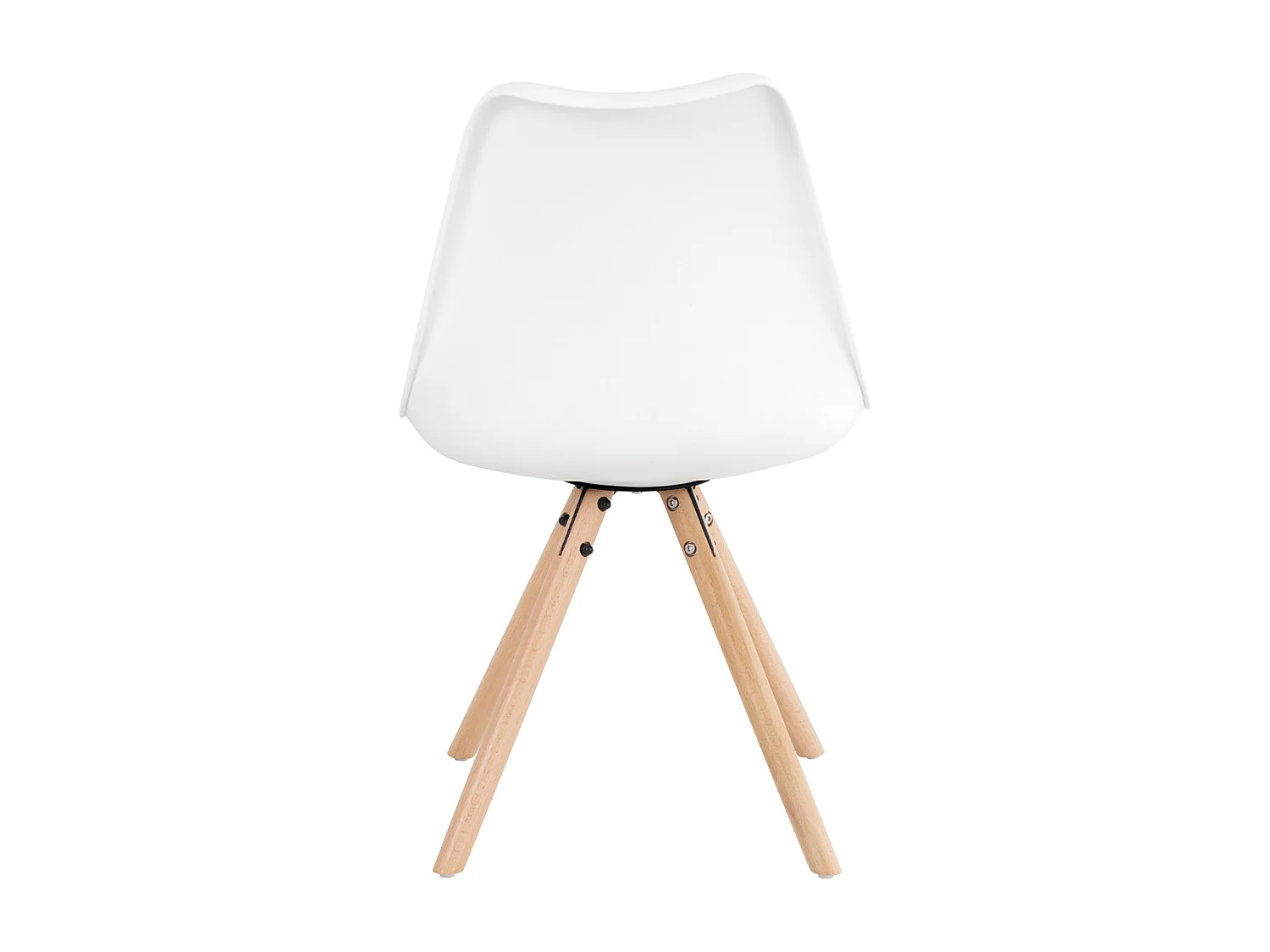 Chaise scandinave blanche assise coussin simili cuir Norda