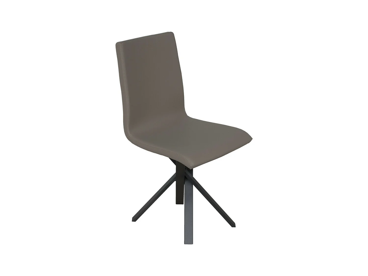 Chaise design simili cuir avec pieds entrelacés anthracite Artemis-Couleur Marron clair