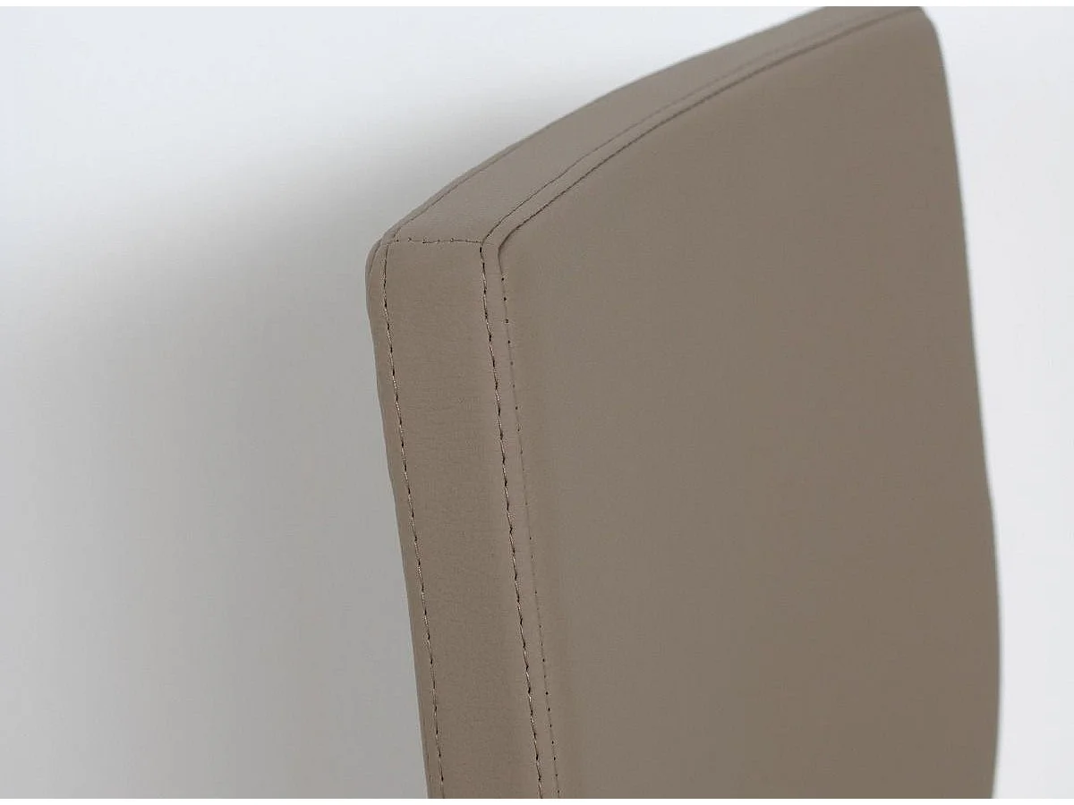 Silla moderna Tiroz de piel sintética y patas de metal antracita-Color Marrón claro