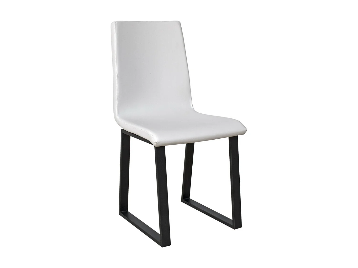 Chaise moderne simili cuir et pieds métal anthracite Tiroz-Couleur Marron clair