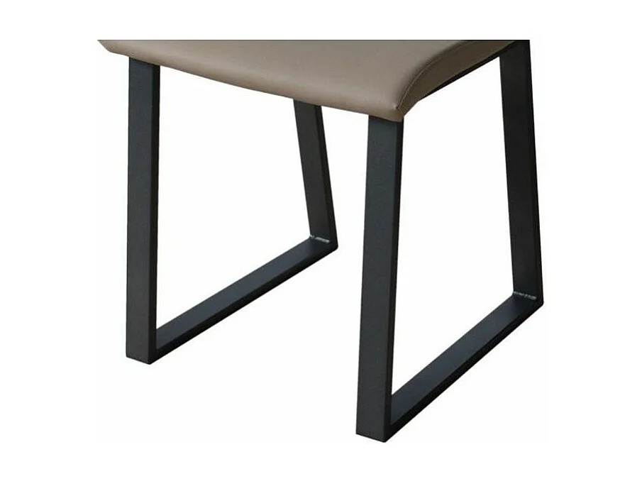 Chaise moderne simili cuir et pieds métal anthracite Tiroz-Couleur Marron clair