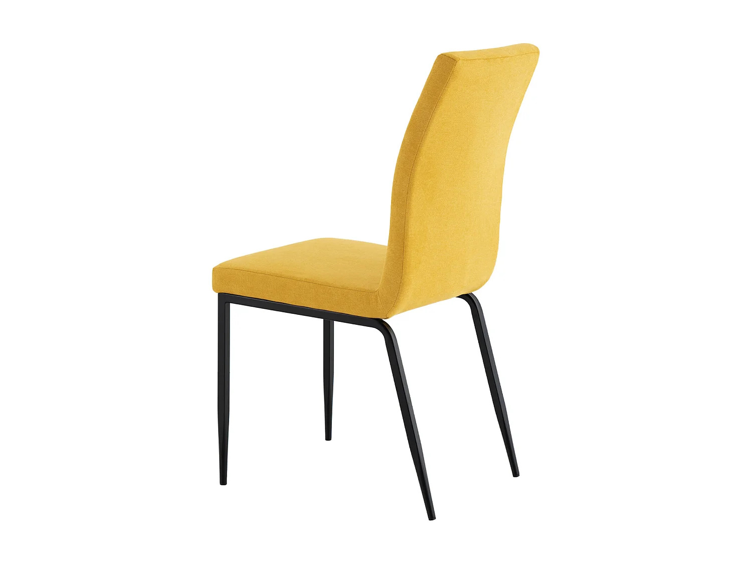 Chaise confort Teva – Tissu matelassé et pieds métal noir pour intérieur moderne-Couleur Jaune moutarde