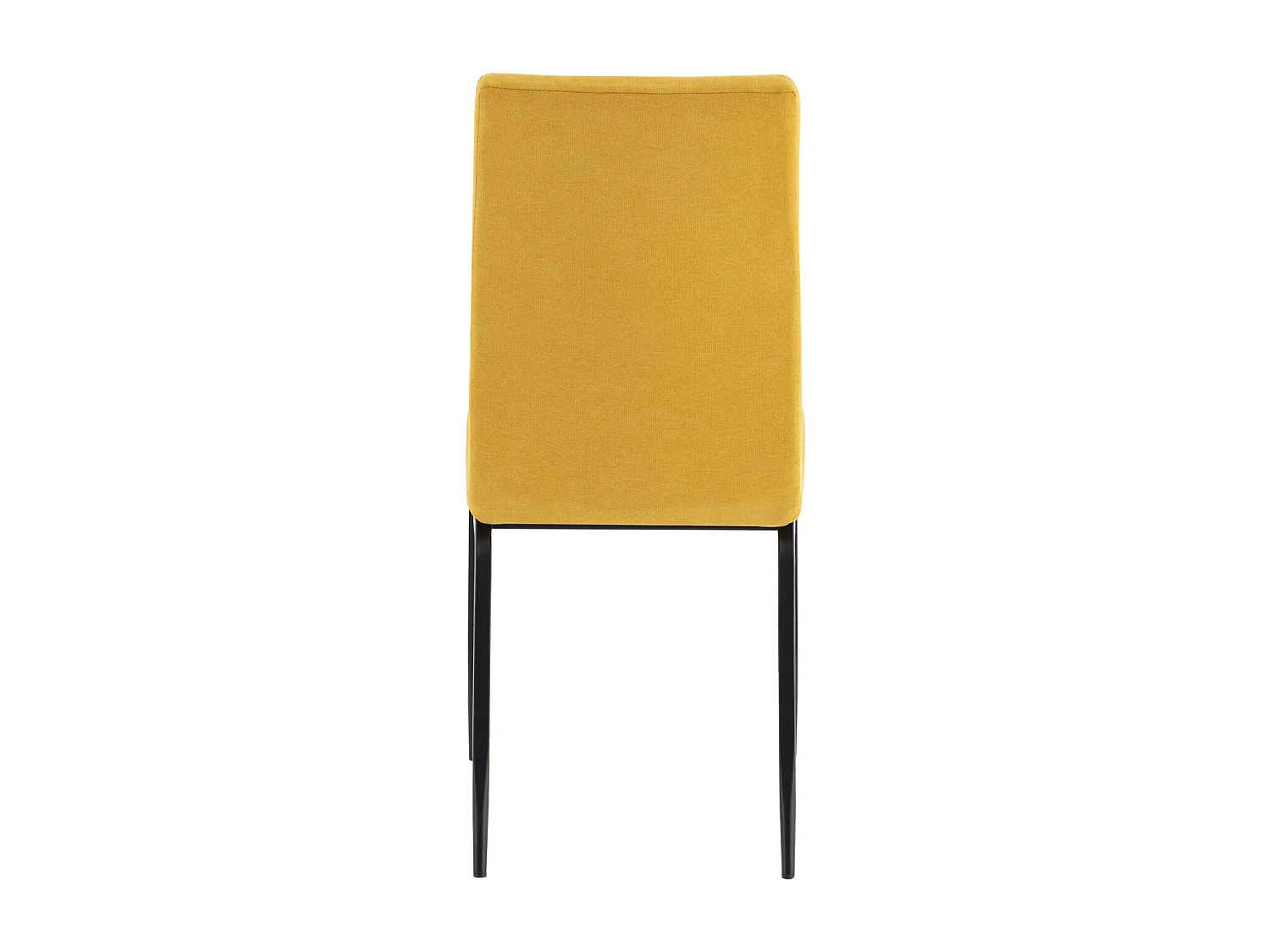 Chaise confort Teva – Tissu matelassé et pieds métal noir pour intérieur moderne-Couleur Jaune moutarde