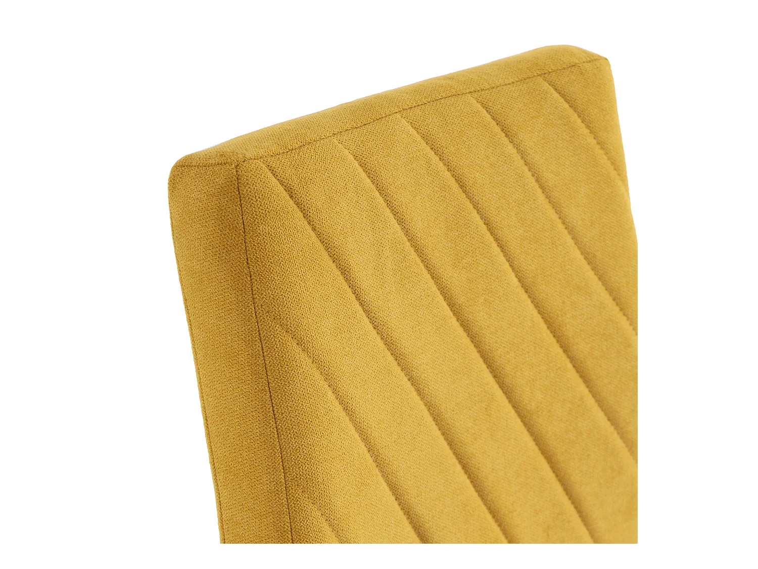 Chaise confort Teva – Tissu matelassé et pieds métal noir pour intérieur moderne-Couleur Jaune moutarde