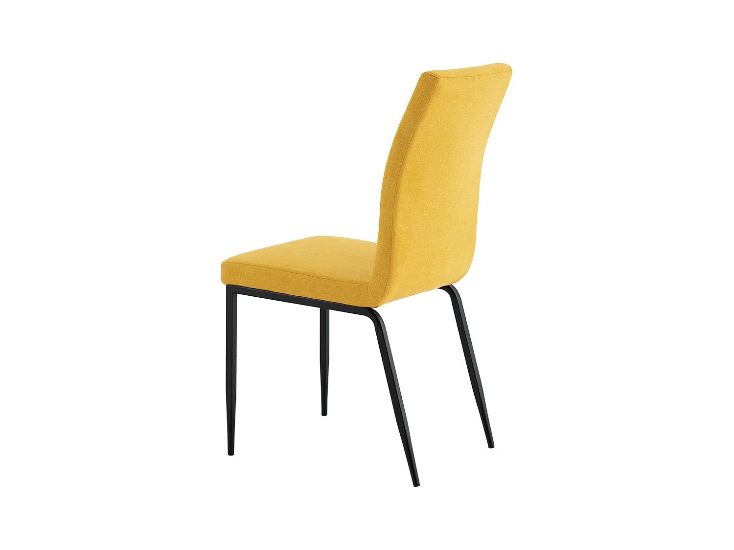 Chaise confort Teva – Tissu matelassé et pieds métal noir pour intérieur moderne-Couleur Jaune moutarde
